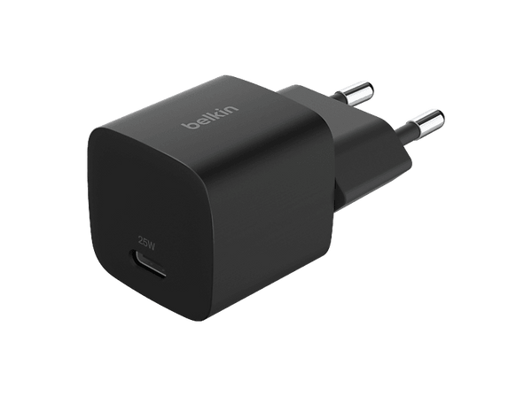 Cargador de pared - Belkin BBC031, Carga USB-C, 25W, Negro