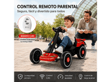 Kart eléctrico - Youin SC1006, Velocidad máx. 5km/h, Carga máx. 30 kg, Ruedas 7.8, Plegable, 2h Autonomía, Para niños de entre 3 y 6 años, Rojo