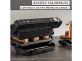Grill - Moulinex OptiGrill+ GI717810, 2000 W, 6 Programas Automáticos, 3 Niveles de cocción, 4 Temperaturas, Planchas Antiadherentes, Negro