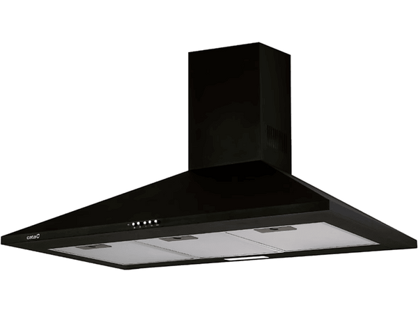 Campana decorativa - Cata Omega 900 BK/M, 3 Velocidades, 645 m³/h, 90 cm, Negro