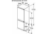Frigorífico combi integrable - Siemens KI86NHFE0, Semi Frost, 177.2 cm, 260 l, HyperFresh, Blanco