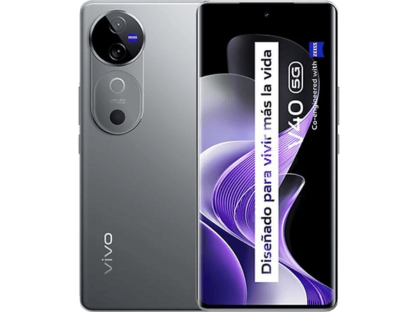 Móvil - vivo V40, Plata, 512 GB, 12 GB RAM, 6.78" AMOLED, Qualcomm Snapdragon® 7Gen3 , 5500 mAh, Android