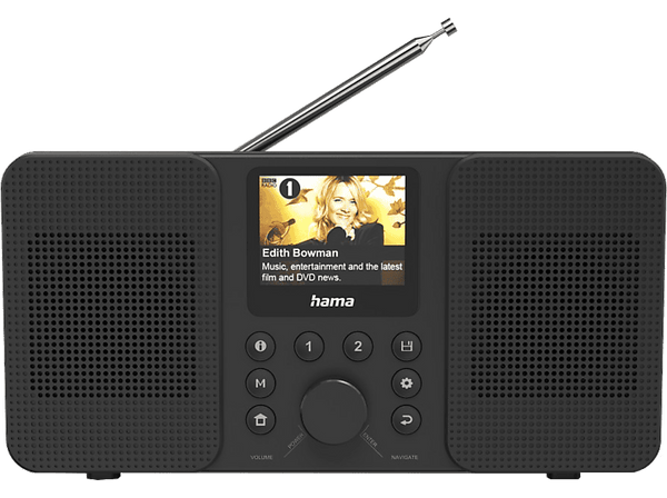 Radio - Hama DIR10, 6W, Bluetooth, Pantalla a color, Negro