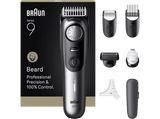 Barbero - Braun Series 9 BT9520, 7 Accesorios para barba, 52 ajustes de longitud, Bloqueo de precisión, Lámina ProBlade, PowerBoost, Wet&Dry, Cromo