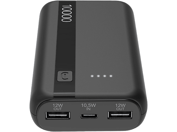 Powerbank - CellularLine PBENTRY10000K, 10000 mAh, USB tipo A a USB tipo C, Negro