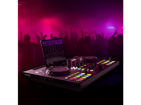 Controladora DJ - Vieta Pro Orion, Bluetooth, 2 Canales, Jogwheels, Rango de Frecuencia: 20 - 20000 Khz, Negro