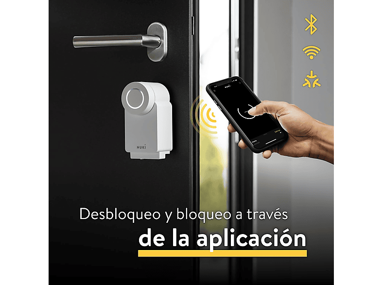 Cerradura electrónica - NUKI Smart Lock (4.ª generación),  Amazon Alexa, Google Home o Apple, Blanco