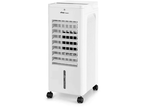 Climatizador evaporativo - Ufesa Nuuk+, 61 W, 3 Velocidades, Mando a Distancia, Ruedas, Asa Transporte, Blanco