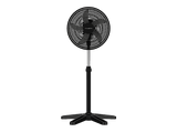 Ventilador de pie - Rowenta Turbo Essencial VU3110, 55W, 3 velocidades, Altura regulable, Silencioso, 6 aspas, Negro