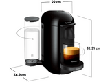 Cafetera de cápsulas - Nespresso® Krups Vertuo Plus XN9038, 1260 W, 1.2 L, 1 taza, Cápsulas monodosis, Apagado automático, Negro