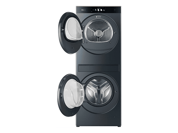 Lavadora secadora - Haier CLC108GNU1, Torre de lavado 10 kg+8 kg, 1400 rpm, Autodosificación, Direct Motion, Antracita