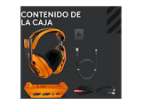 Auriculares gaming - Logitech G A50 X MCLAREN, Estación base, Multidispositivo, HDMI 4K, Lightspeed, Micrófono, PC-MAC-PS-XBOX, Bluetooth, Naranja