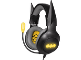 Auriculares gaming - FR-TEC DC Batman, Diadema, Micrófono, Luz LED, Multiplataforma, Negro
