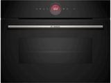 Horno compacto con microondas - Bosch CMG7241B1, Serie 8, Multifunción, Hidrolítica, 45 l, Home Connect, Función AirFry, 60 cm, Negro