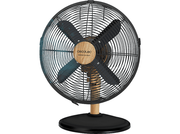 Ventilador de sobremesa - Cecotec EnergySilence 600 WoodDesk, 40 W, 3 velocidades, Oscilación, Altura ajustable, Wood