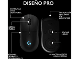 Ratón gaming - Logitech G Pro 2 Lightspeed, Bluetooth, Inalámbrico, 32.000 ppp, Ambidiestro, Botones personalizables, Conmutadores Lightforce, Negro