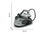Centro de planchado - Rowenta Force Pro 300 VR5430, 2400 W, 310 g/min, 6.2 bar, Suela de Durilium Airglide, Verde
