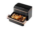 Freidora de aire - Cosori Dual Blaze Twinfry, 10 l, 2800 W, Doble cesta, Hasta 240 °C, Gris