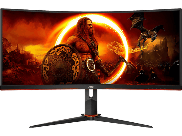 Monitor gaming - AOC CU34G2XP/BK, 34" WQHD, 180 Hz, 1 ms, VA, Curva, FreeSync Premium, Antibrillo, WLED