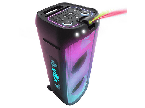Altavoz de gran potencia - Vieta Pro Party 330, 850 W, Autonomía 14h, Bluetooth, Luces, flashes y lásers sincronizados con música, Negro
