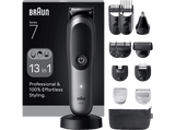 Afeitadora multifunción - Braun Recortadora todo en 1 Series 7 AIO7560, Kit De Styling 13 en 1, Lámina ProBlade, AutoSense, Wet& Dry, Gris