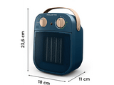Calefactor - Rowenta My Nomad SO823, Portátil, Diseño compacto, Cómodo de transportar, Potencia 1800 W, Silencioso 42 dB, Modo Eco, Cerámico, Azul
