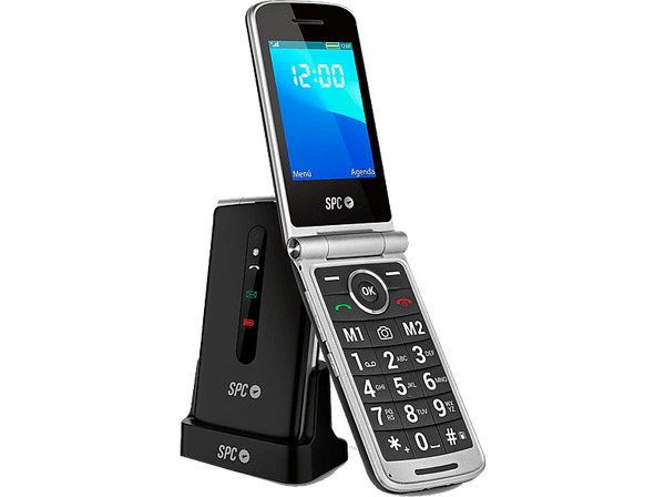 Móvil - SPC Prince 4G, Negro, 64 MB + 128 MB, 1600 mAh, USB-C, Bluetooth, Botón SOS, Linterna, Teclas grandes, Radio FM