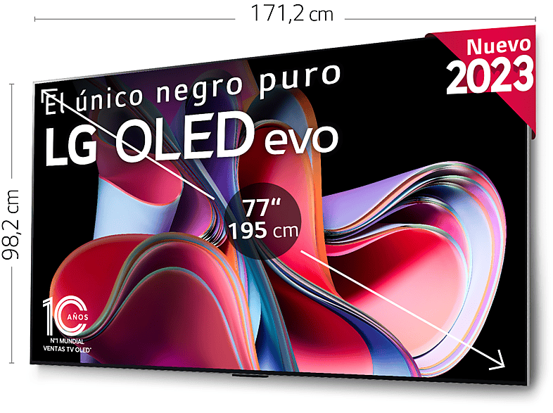 TV OLED 83 - LG OLED83G36LA, OLED 4K, Inteligente α9 4K Gen6, Smart TV, DVB-T2, Plata satinado