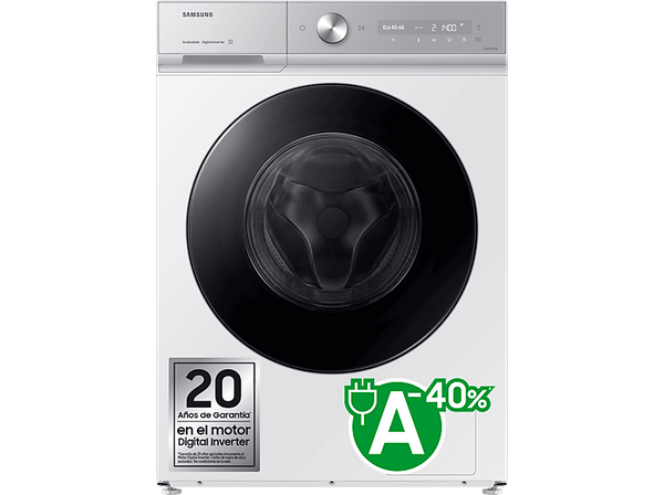 Lavadora carga frontal - Samsung WW11DB8B95GHU3, 11 kg, 1400 rpm, AI EcoBubble™, Función WiFi con SmartThings, Blanco