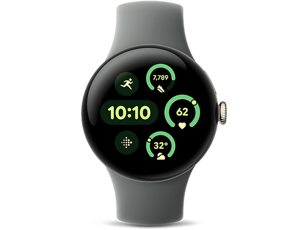 Smartwatch - Google Pixel Watch 3, 45 mm, S-L, Aluminio 100% reciclado, Verde liquen