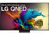 TV QNED 86 - LG 86QNED91T6A, UHD 4K, Procesador Inteligente 4K α8, Smart TV, DVB-T2 (H.265), Negro Dark Meteor Titan