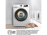 Lavadora carga frontal - Hisense WF1Q8041BW, 8 kg, 1400 Rpm, Función Vapor, Eficiencia A-20%, Blanco