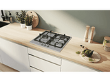 Placa de gas - Bosch PGC6B5K90, 3 zonas, 28 cm zona grande, Gas natural, 58.2 cm, Acero inoxidable