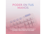 Teclado gaming - Logitech G G715 Tactile Aurora Collection, Bluetooth, Retroiluminación, Lightsync, Lightspeed, Interruptores lineales, PC/Mac, Blanco