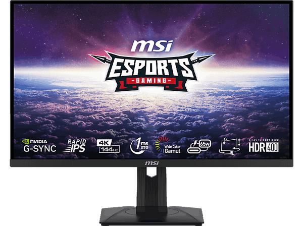 Monitor gaming - MSI MAG 274UPF, 27", UHD 4K, 1 ms, Rapid Panel IPS, 144 Hz, VESA 75x75, Negro
