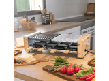 Raclette - Cecotec Cheese&Grill 8400 Wood MixGrill, 1200 W, 8 Sartenes, Antiadherente, Negro