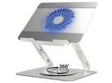 Soporte de refrigeración - ISY INH-1100, Con refrigerante, Rotación 360º, USB-C, Compatible con dispositivos de 10 a 17.3, Plata