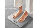 Báscula de baño - Rowenta Premiss 2.0 BS1801, Peso máximo 160 kg, Vidrio templado, Apagado automático, Pantalla LCD, Diseño plano, Plateado