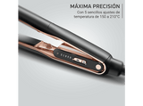 Plancha de pelo - Rowenta Ultimate Experience Thermocare SF8120F0, Tecnología iónica, Revestimiento titanio, 210º C, 5 temperaturas, Panel LED, Negro