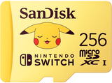 Tarjeta micro SDXC - SanDisk Licencia Nintendo®, Pokemon Pikachu, 256GB, Nintendo Switch, 100 MB/s, U3, Amarillo