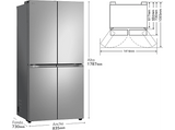 Frigorífico americano - LG GMB860PYDE, No Frost, 178.7 cm, 530 l, LINEARCooling™, ThinQ™, Inox antihuellas