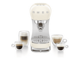 Cafetera express - Smeg ECF12CREU, 15 bar, 1350 W, 2 Tazas, Incluye Espumador de leche, Sistema de calentamiento Thermoblock, Crema