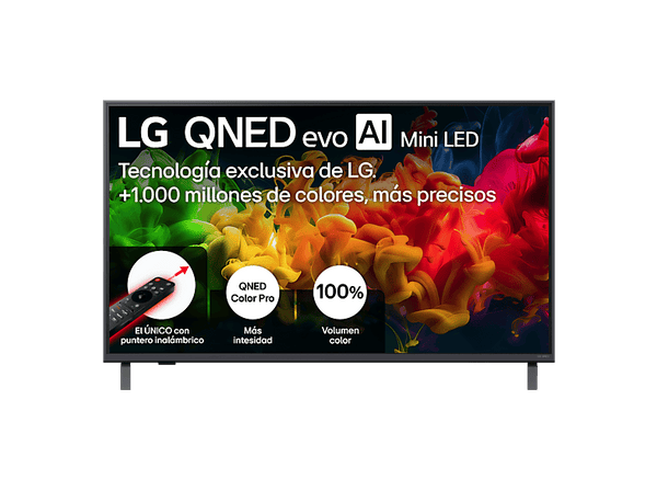TV QNED Mini LED 43" - LG 43QNED81B6C, UHD 4K, Procesador Inteligente α7 AI Processor 4K Gen9, Smart TV, DVB-T2 (H.265), Negro
