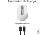 Ratón inalámbrico - Logitech MX Anywhere 3S para Mac, Bluetooth, 8000 DPI, Multidispositivo, Carga rápida, Botones personalizables, Blanco