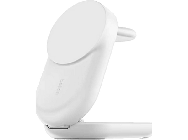 Cargador móvil inalámbrico - Belkin UltraCharge Foldable magnetic 3-in-1, Compatible con Qi2.2, 25W, Plegable, Blanco