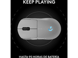 Ratón gaming - Logitech G Pro 2 Lightspeed, Bluetooth, Inalámbrico, 32.000 ppp, Ambidiestro, Botones personalizables, Conmutadores Lightforce, Blanco