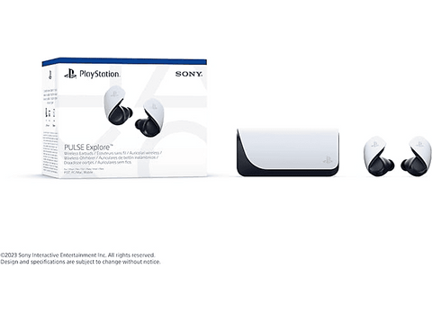 Auriculares de botón - Sony PULSE Explore™, Bluetooth, PAra PS5, 5 + 10 horas autonomía, Cancelación de ruido, Blanco