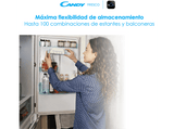 Frigorífico combi - Candy Fresco CCE3T620FW, 378 l, Total No Frost, 200cm, Iluminación LED, Blanco