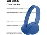 Auriculares inalámbricos - Sony WH-CH535L, Bluetooth 6.0, 55 h batería, Carga rápida, 360 Reality Audio, Conexión multipunto, Diadema, Azul