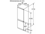 Frigorífico combi - Balay 3KID767F, No Frost, 177.2 cm, 260 l, Cajón ExtraFresh, Cajón Extra Cold, Blanco panelable